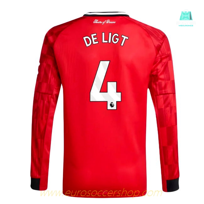2025-2026 Man Utd Long Sleeve Home Shirt (Kids) (De Ligt 4)