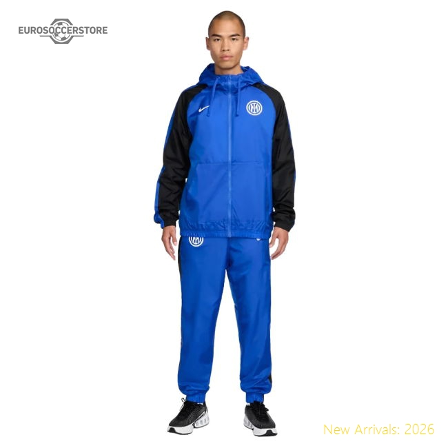 2024-2025 Inter Milan Home Hooded Woven Athletic Tracksuit (blue)