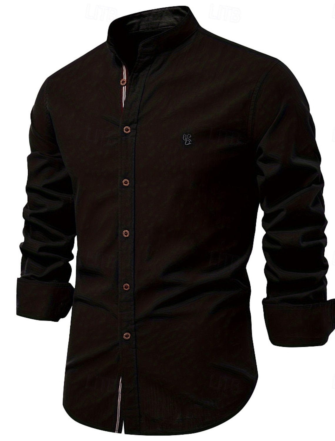 Men's Shirt Linen Shirt Summer Shirt Button Up Shirt Plain Casual Daily Blue Black White Light Green Long Sleeve Collar Spring & Summer Clothing Apparel Embroidered