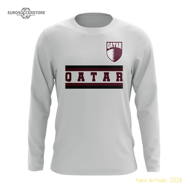 Elite Qatar Core Football Country Long Sleeve T-shirt (white)
