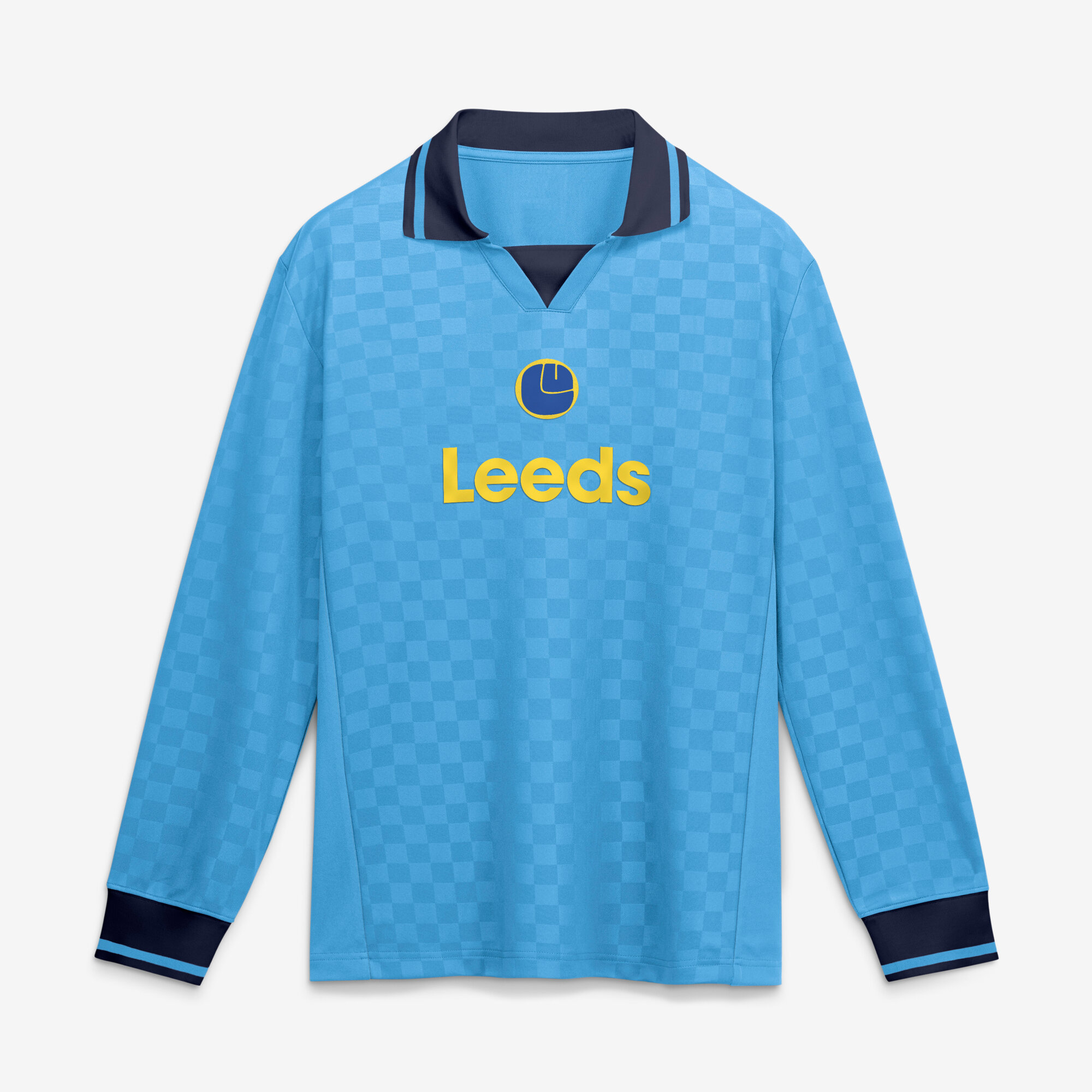 [JED] Women's Leeds United Oversized Long Sleeve Polo Jersey - Light Blue