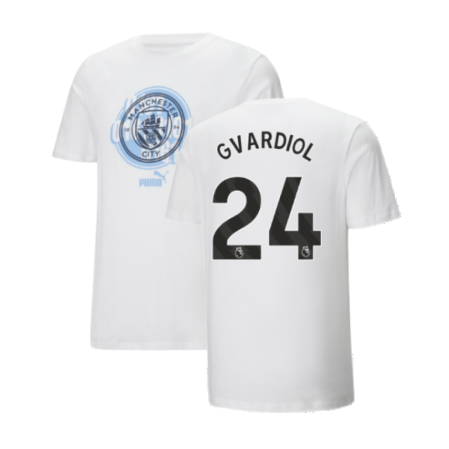 Classic Tee White Gvardiol 24 2024-2025 Man City ftblCulture