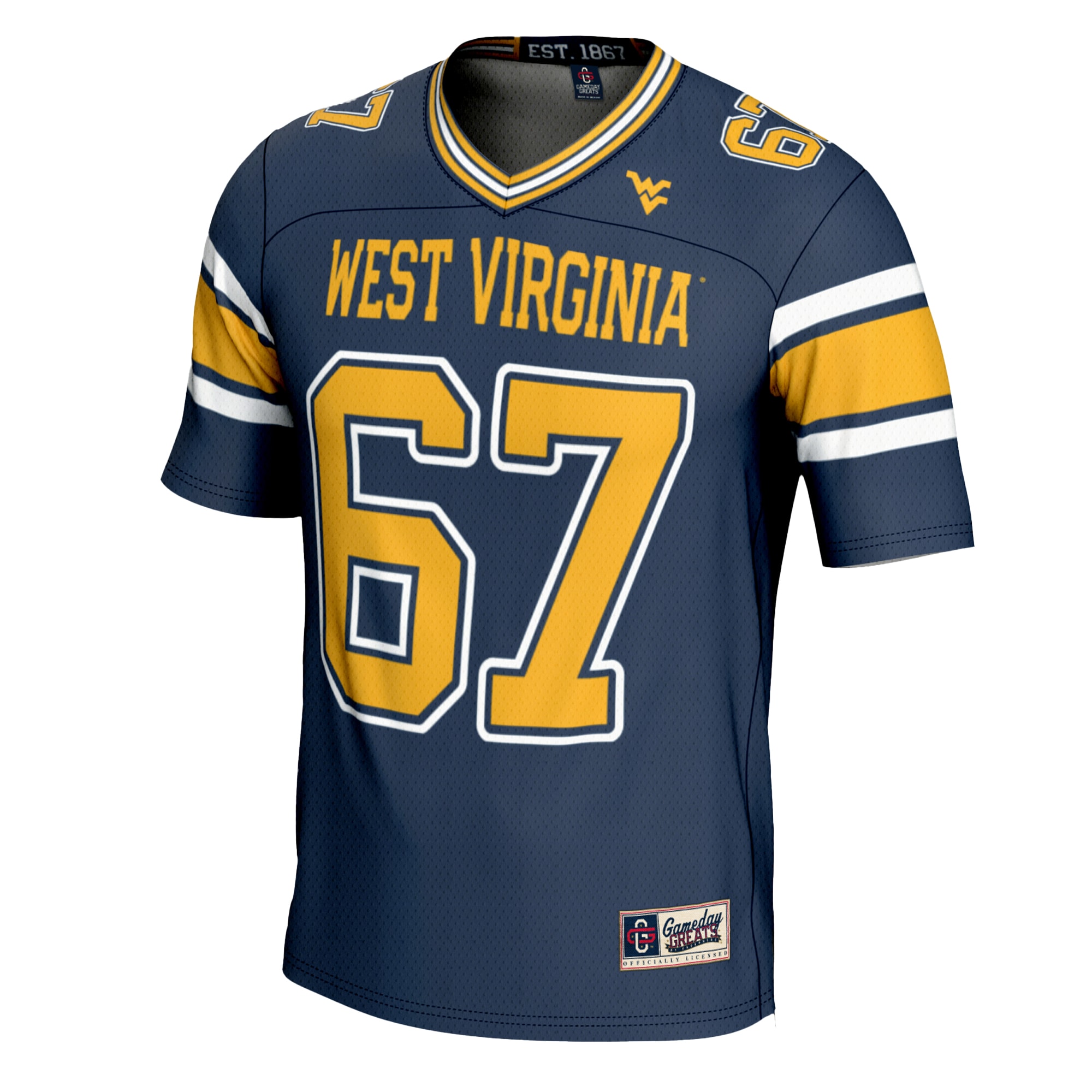 [DDG] West Virginia Mountaineers GameDay Greats Youth Football Jersey - Navy