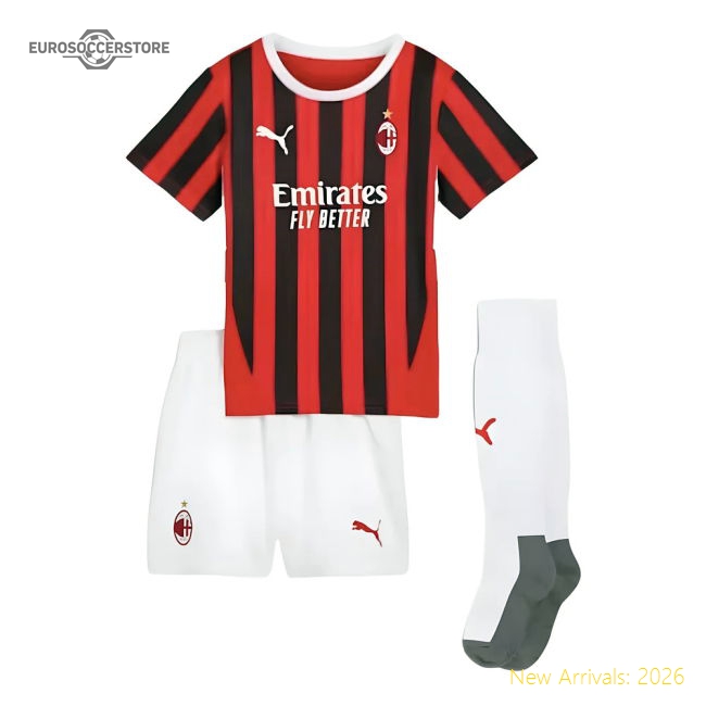 2024-2025 Ac Milan Home Mini Kit - Competitive Price - Official Design