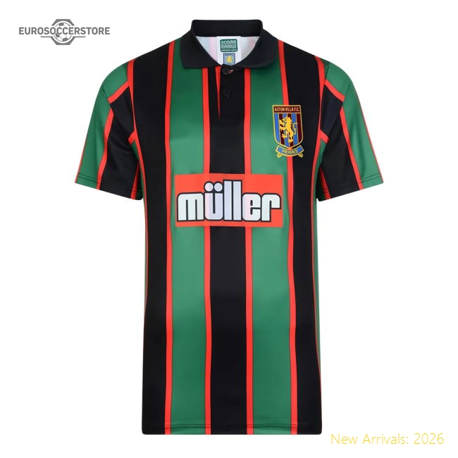 Official Score Draw Aston Villa 1994 Away Retro Football Shirt