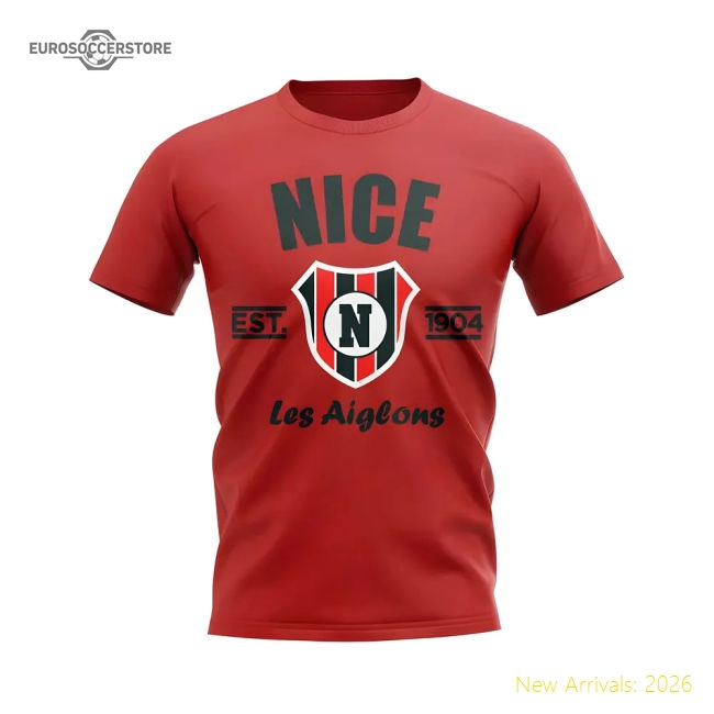 Premium-grade Nice Established Football Tee (red) - Fan Collection
