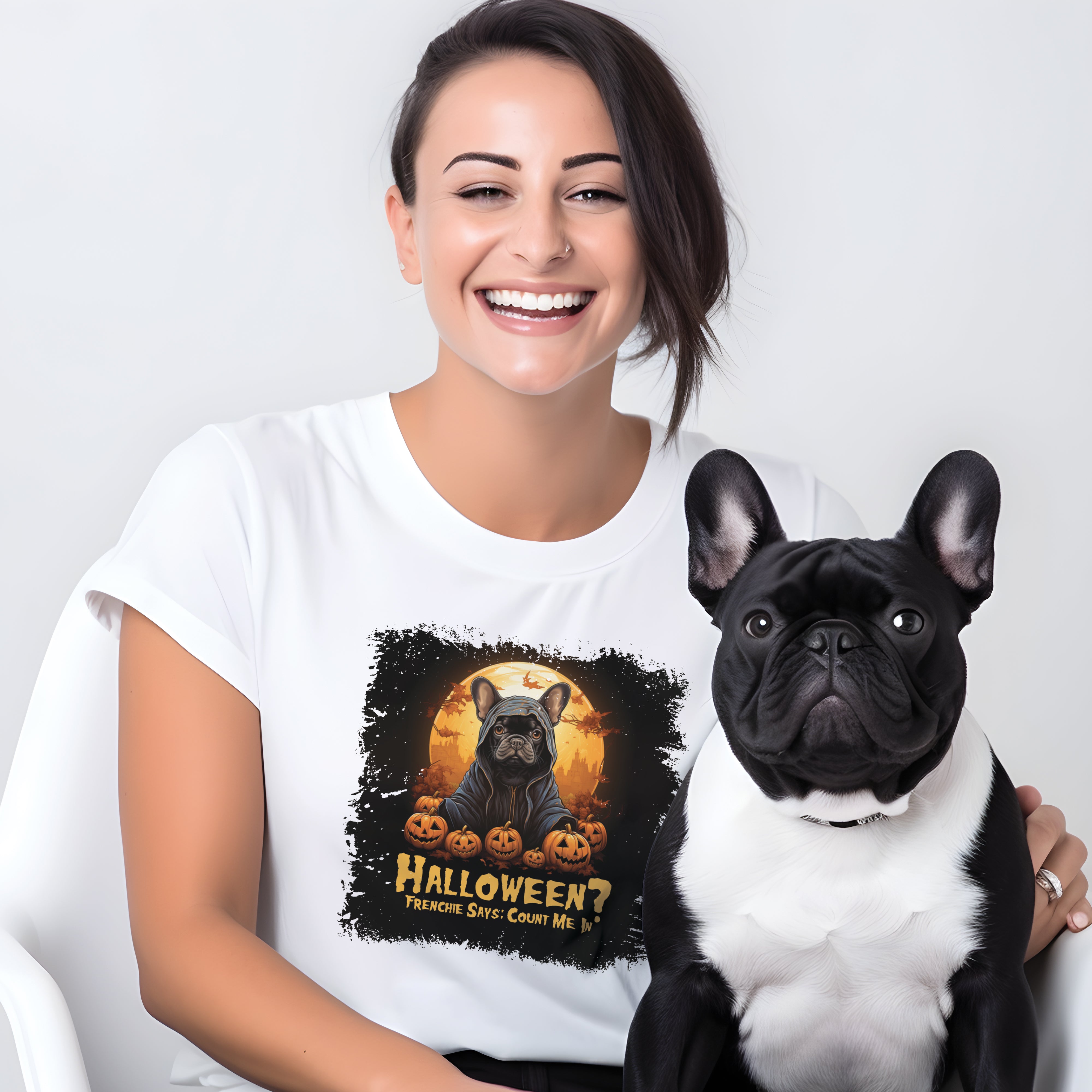 French Bulldog Playful Frenchie Halloween Unisex T Shirt Durable Dog Item