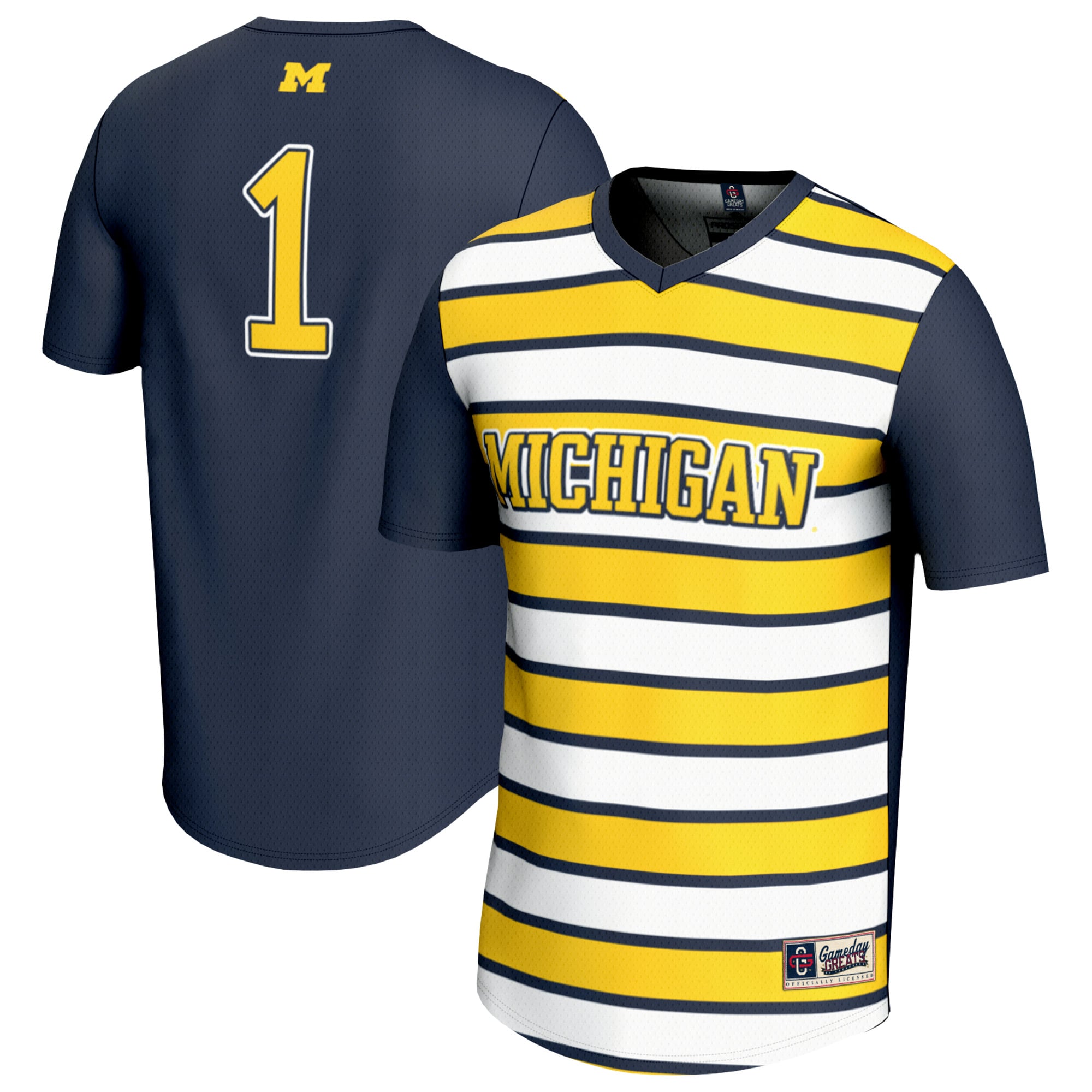 #1 Michigan Wolverines GameDay Greats Unisex Lightweight Soccer Fashion Jersey - Navy