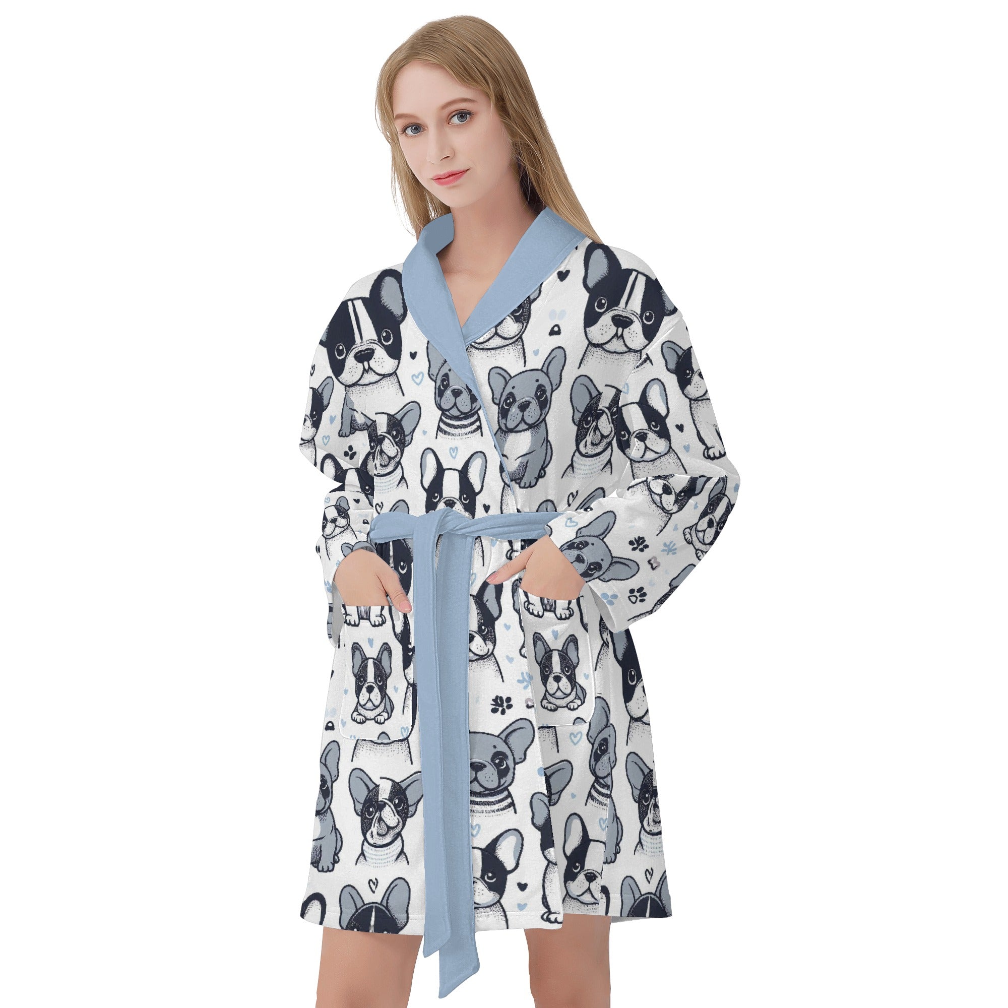 French Bulldog Lover Dixie Women Bathrobe Gift For Dog Lovers