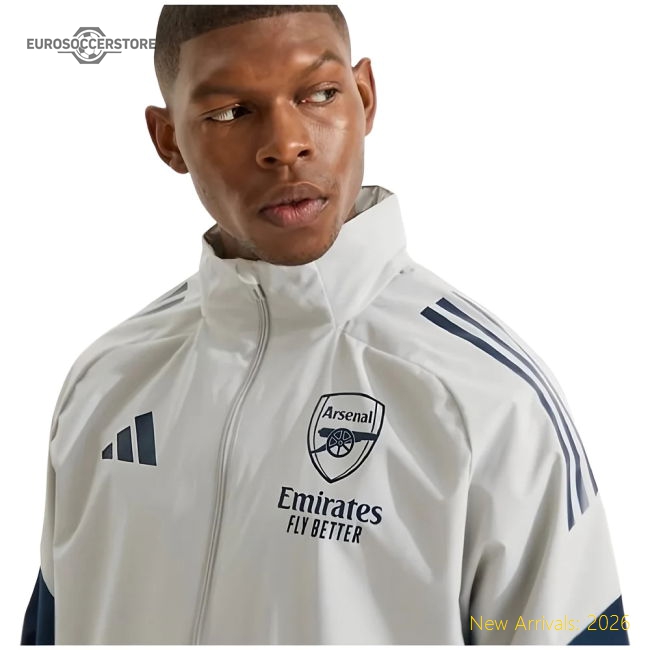 Official 2025-2026 Arsenal Allweather Jacket (grey) - Premium Quality
