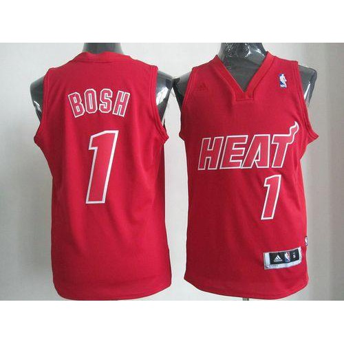 Red BOS Miami Heat #1 Retro Jersey Basketball Jersey NBA Fan Apparel
