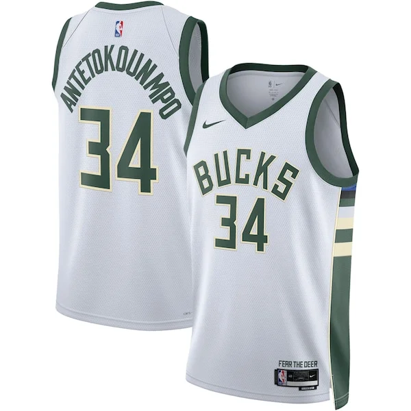Top-Grade Giannis Antetokounmpo MIL NBA Jersey - White - Value Pack