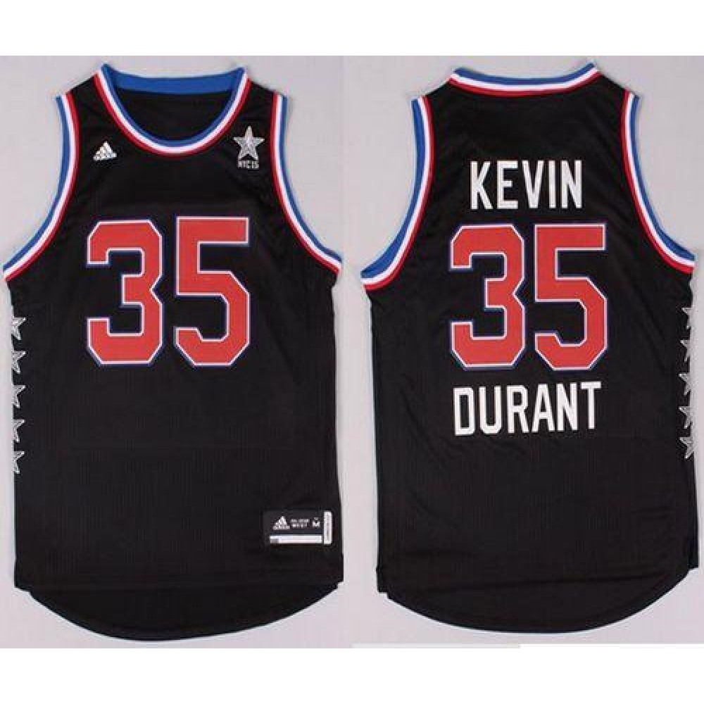Thunder #35 Kevin Durant Black 2015 All Star Stitched NBA Jersey