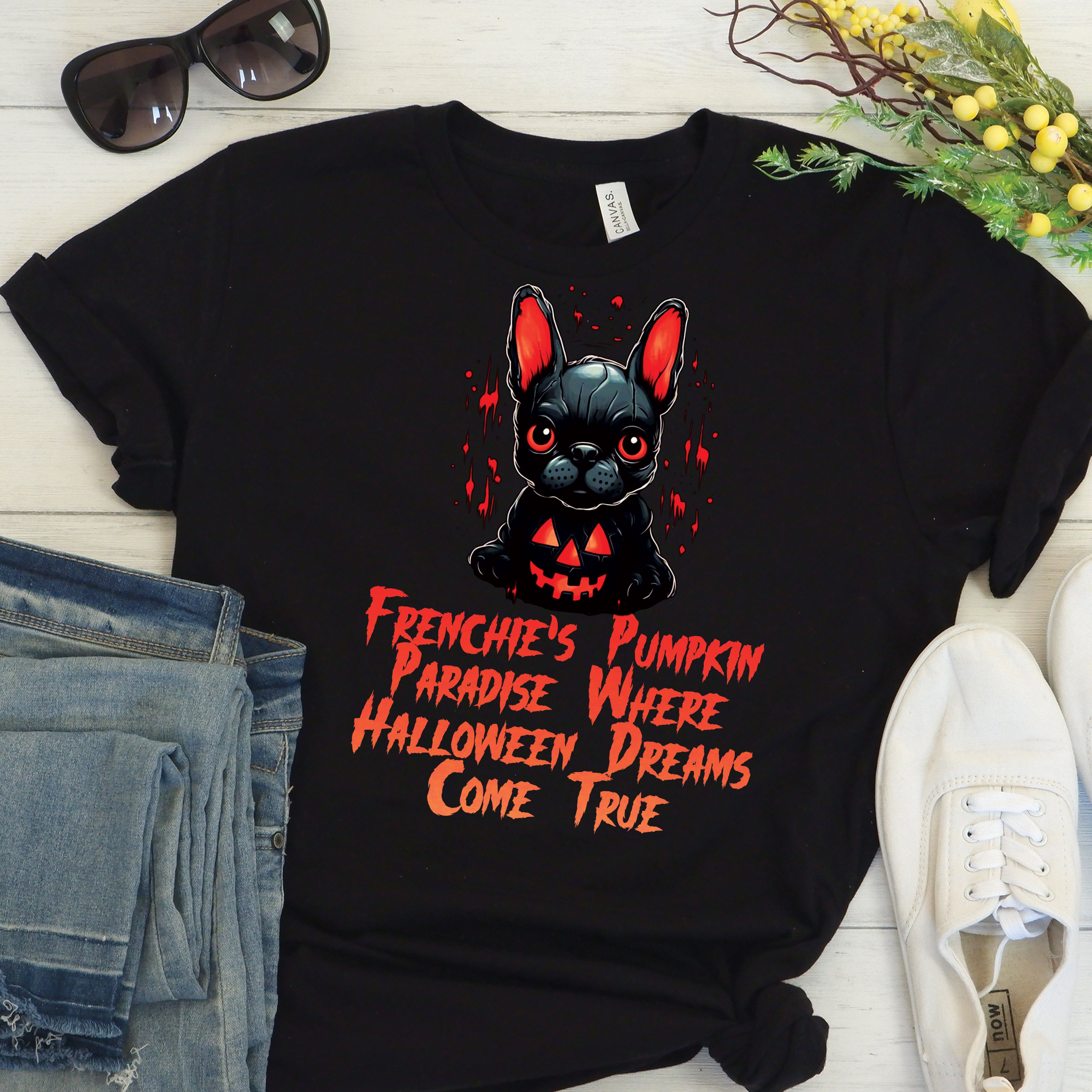 French Bulldog Pumpkin Parade - Unisex T-Shirt
