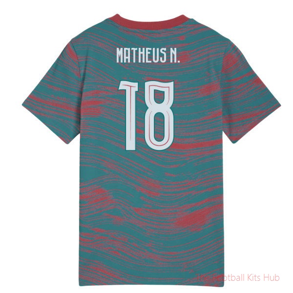 2026-2027 Portugal FtblCulture Tee AOP (Red-Green) - Kids (Matheus N. 18)