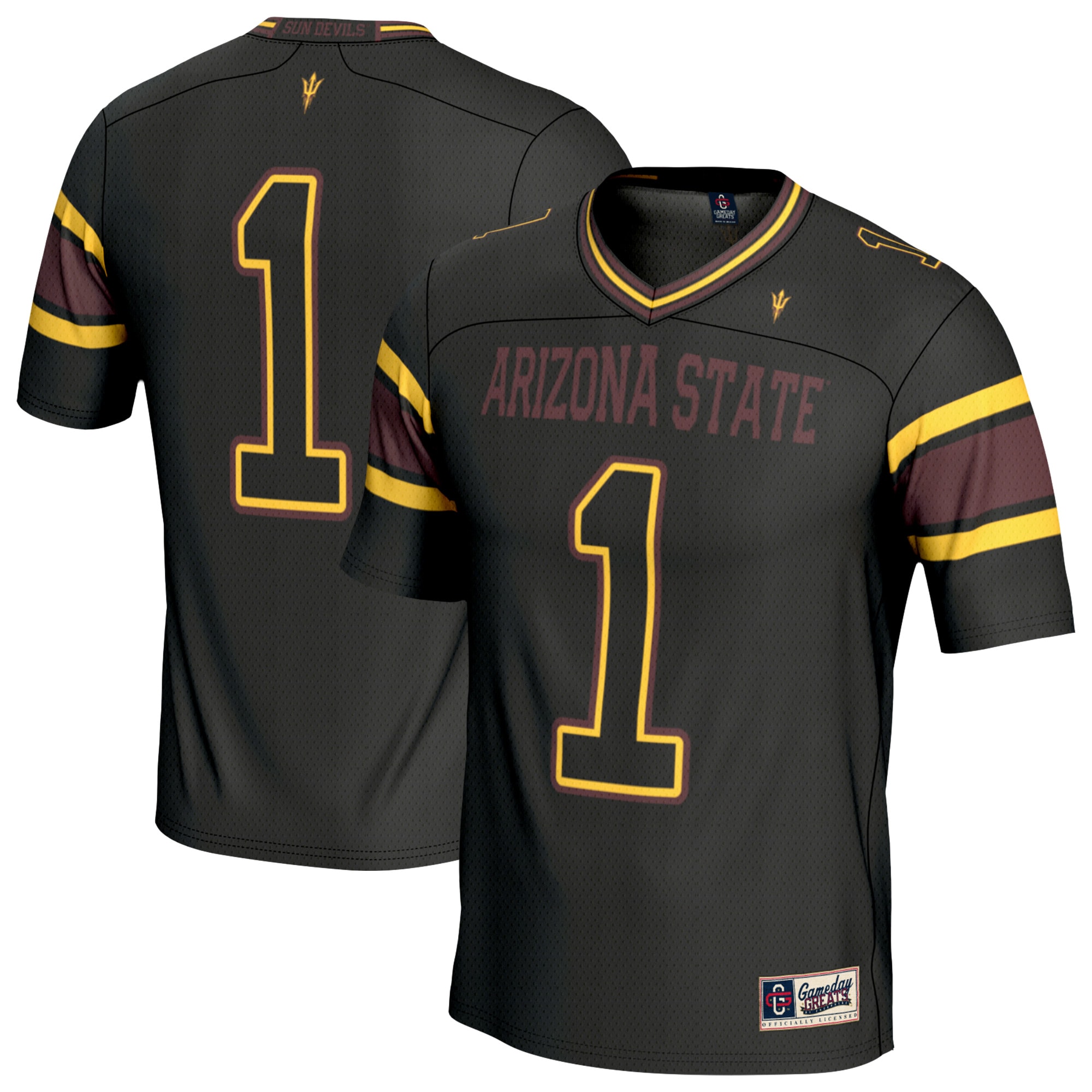 #1 Arizona State Sun Devils GameDay Greats Unisex Lightweight Collegiate Football Fashion 2026/2027 Football Jersey - Black