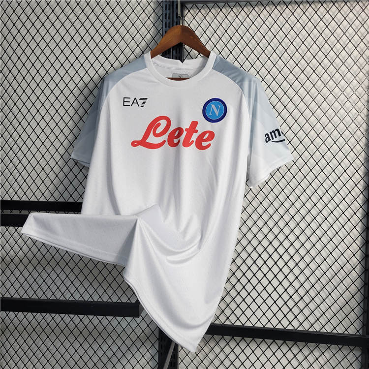 Official Napoli 2324 Soccer Shirt Away White Football Shirt