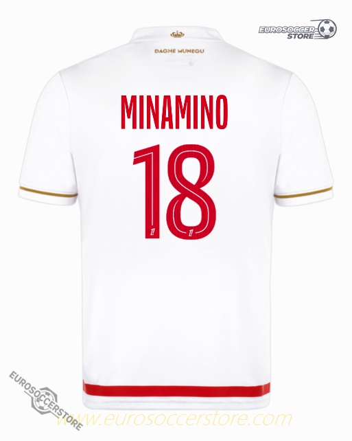 AS Monaco's 25-26 Season Home Jersey Featuring MINAMINO with Number 18