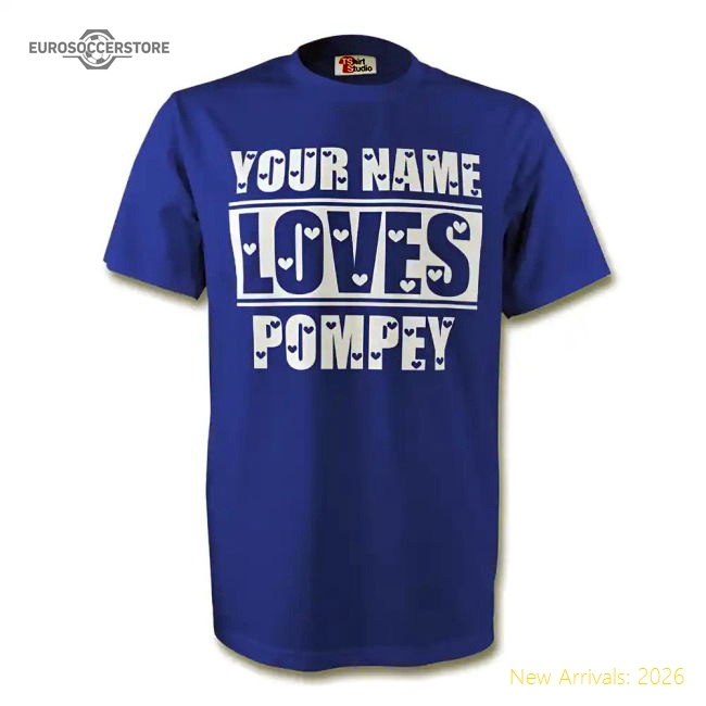 Your Name Loves Pompey T-shirt (blue) - Kids - Official Edition