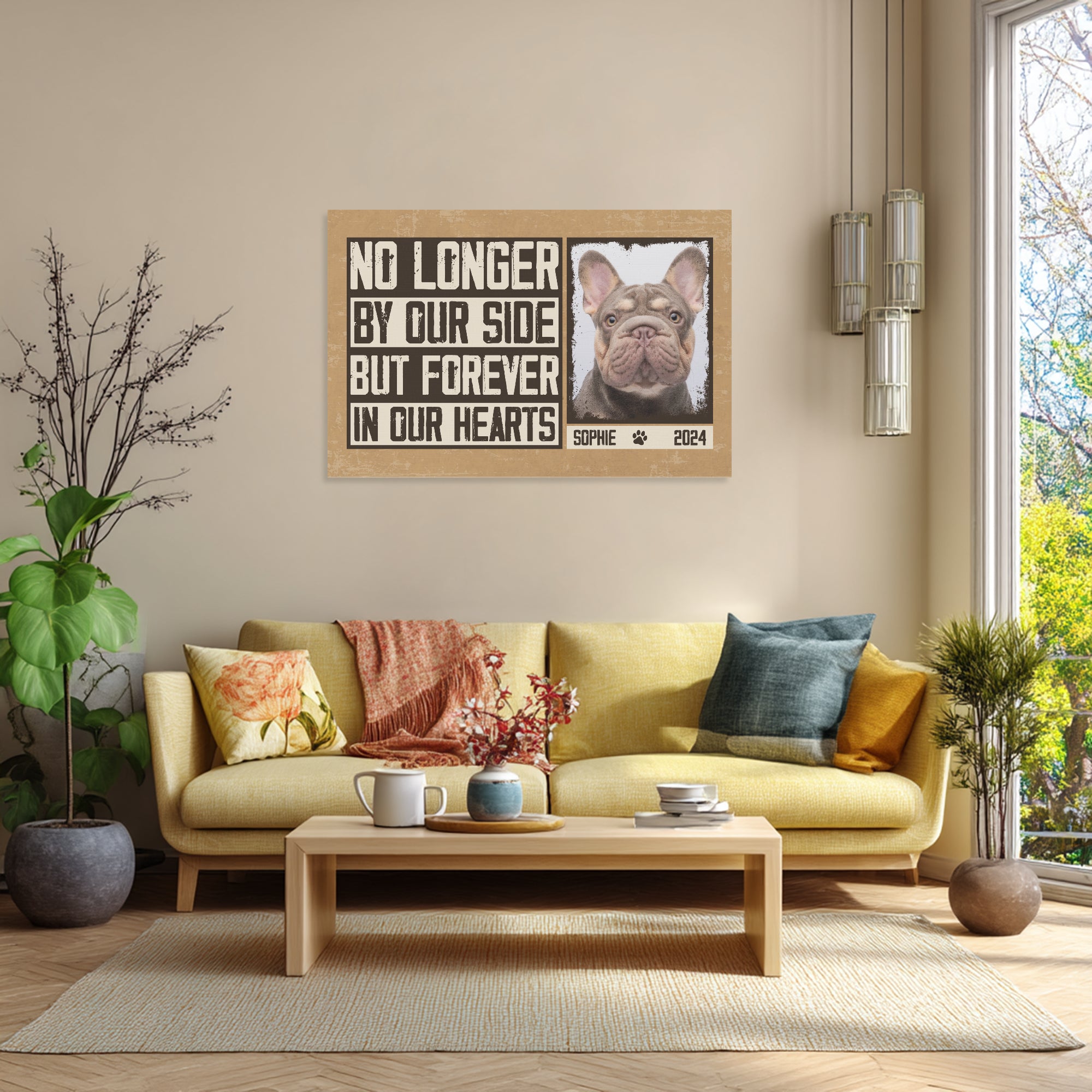 Silver - Personalized Adorable Frenchie Canvas Wall Art