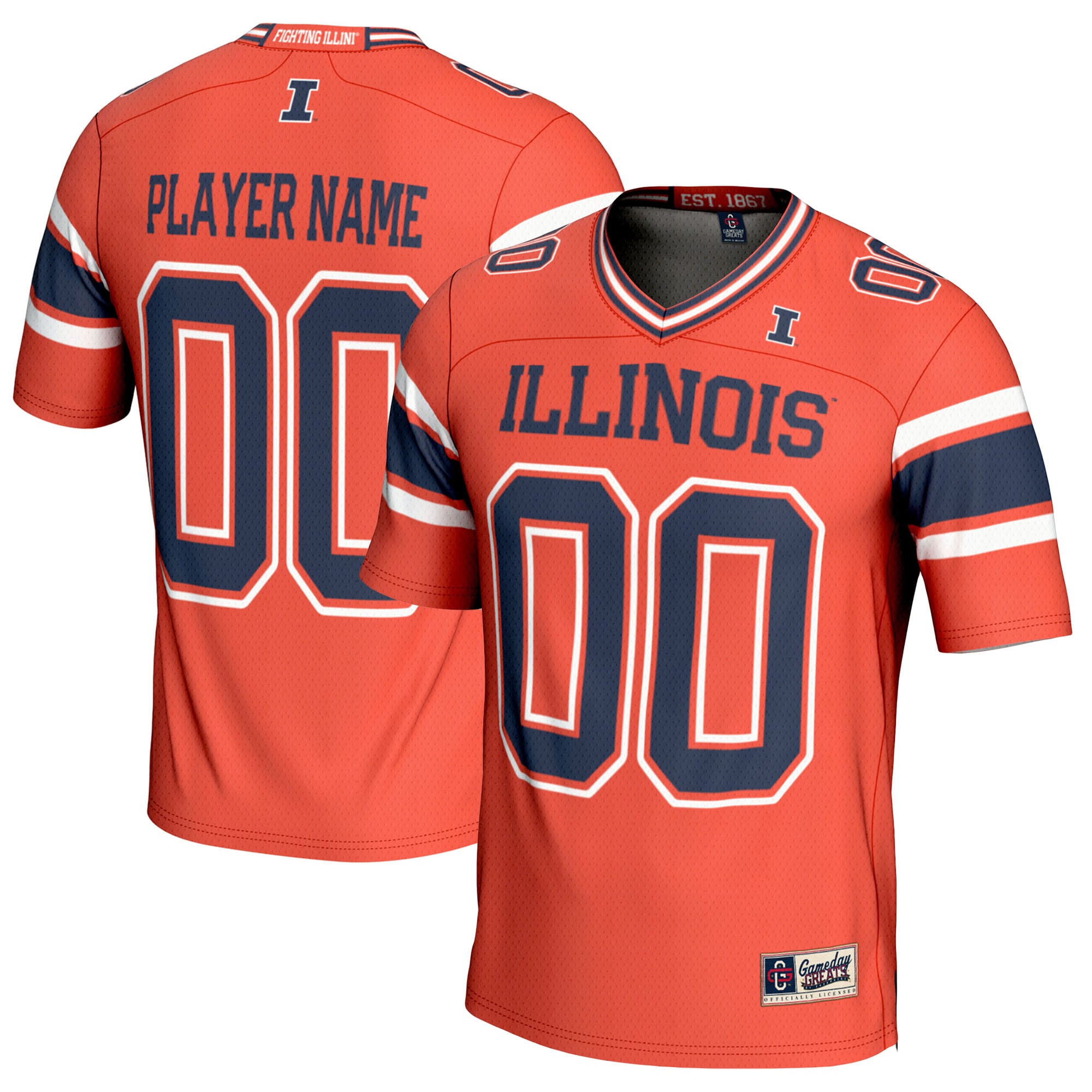 [NJP] Illinois Fighting Illini GameDay Greats NIL Pick-A-Player Football Jersey - Orange
