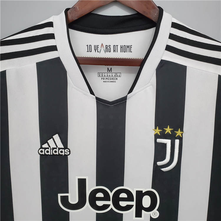 Juventus 21-22 Home WhiteBlack Soccer Jersey Long Sleeve Football