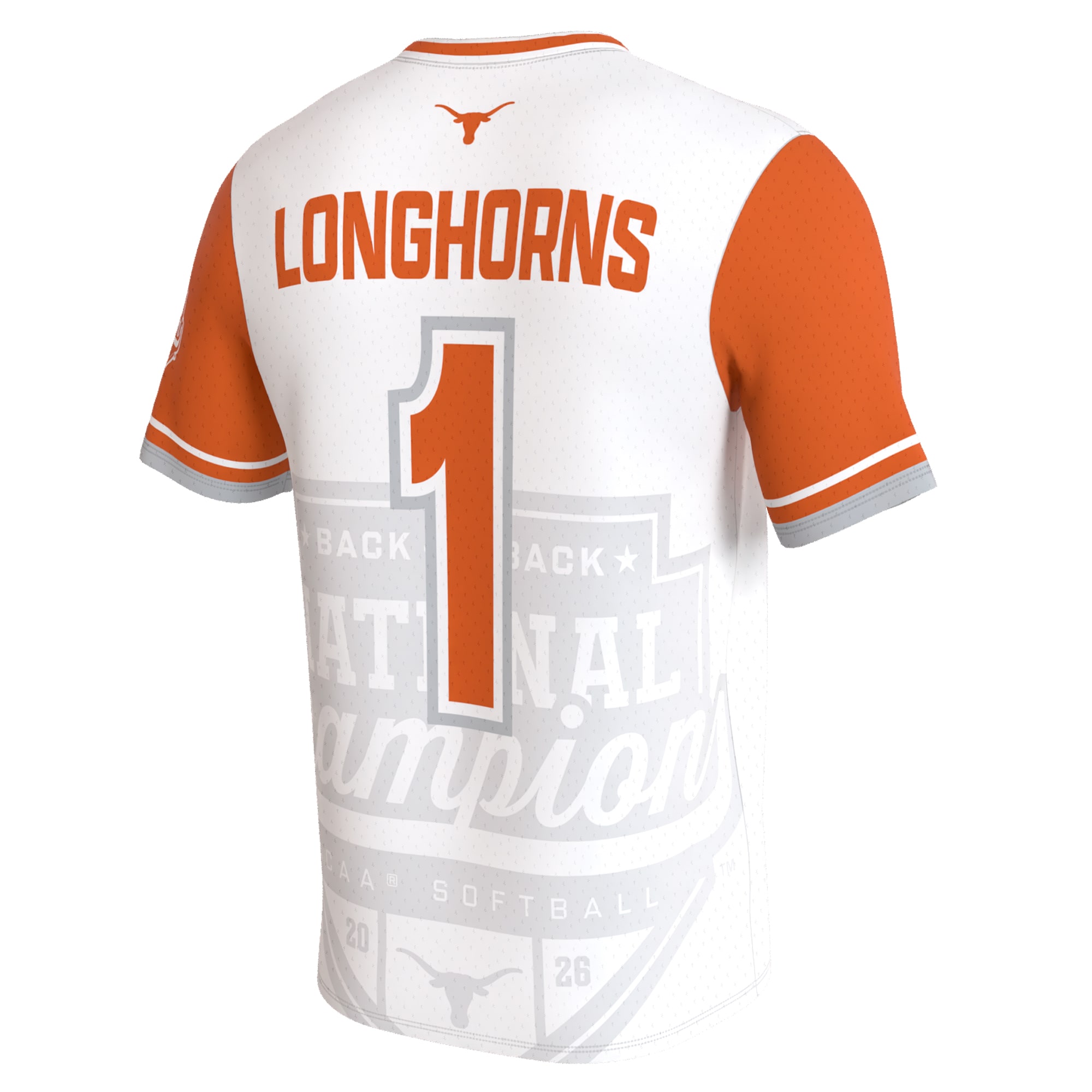 [NJP] Texas Longhorns GameDay Greats Unisex 2026 NCAA Softball National Champions Lightweight Commemorative Softball Jersey - White