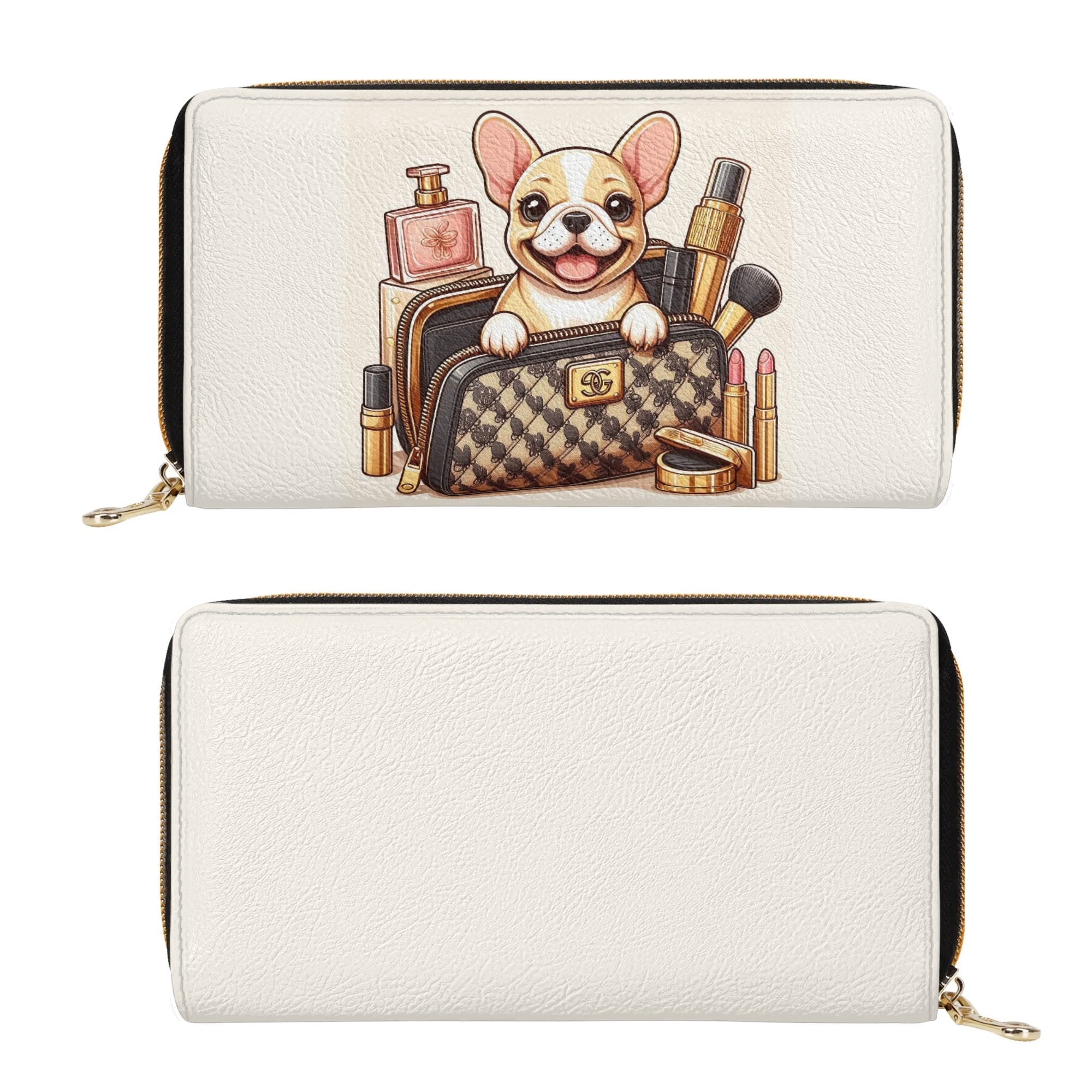 Cozy Stylish Paisley - Leather Zipper Wallet for Pet Enthusiasts Premium