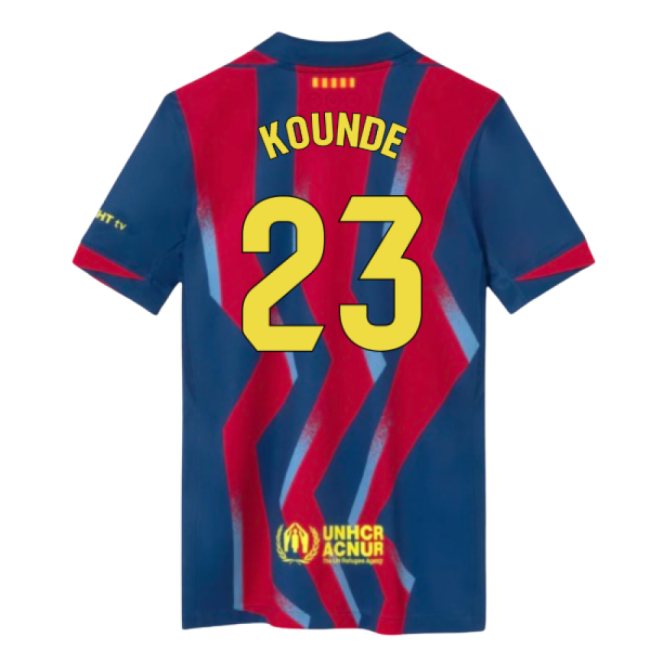 Outstanding 2025-2026 Blaugrana Fourth Jersey (kids) (kounde 23)
