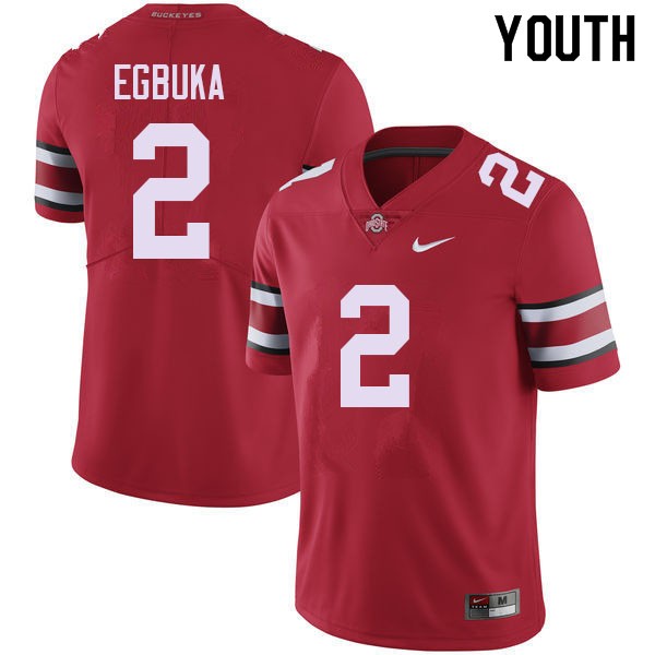 Emeka Egbuka Ohio State Buckeyes #2 Nike Youth Red Official Replica