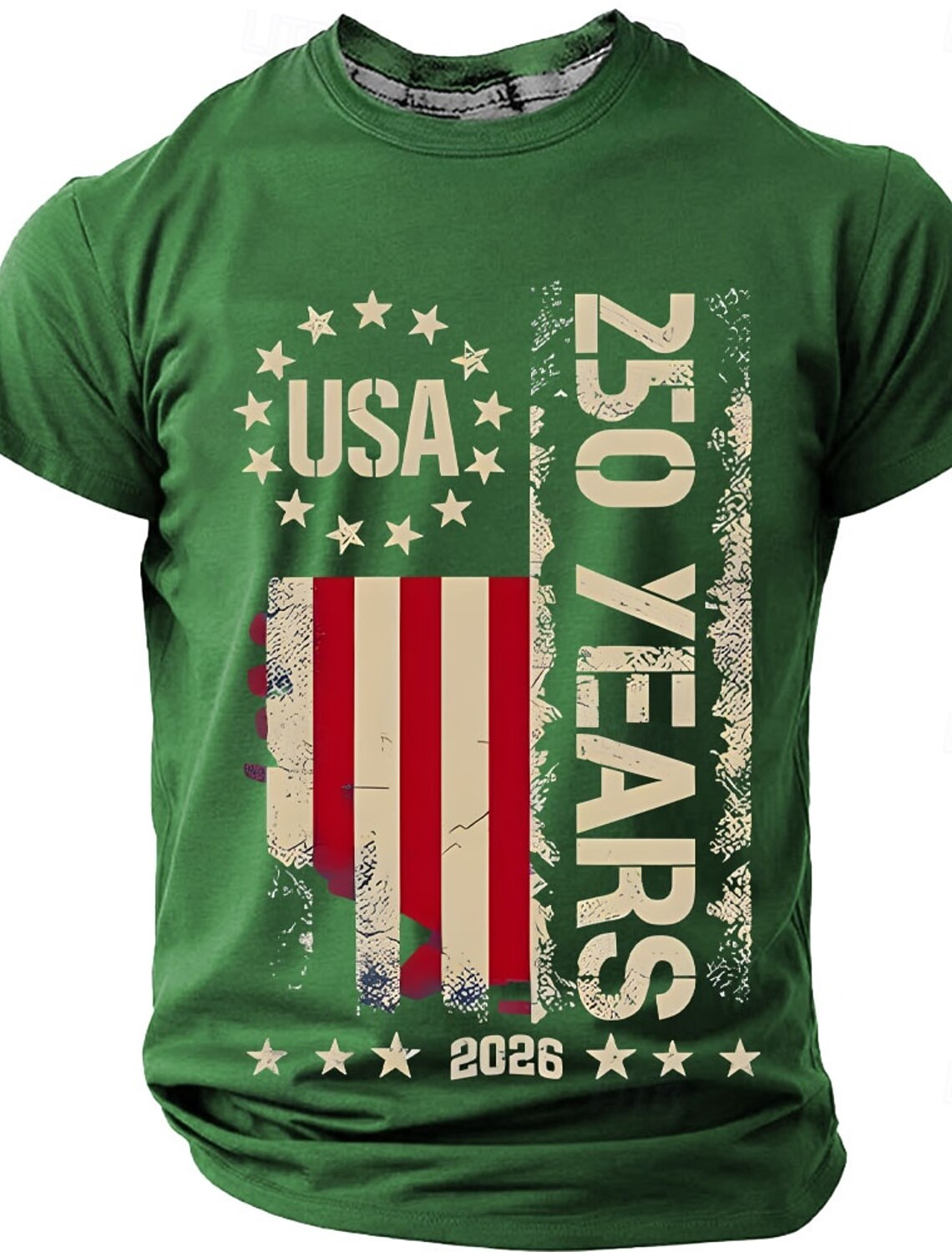 4th of July 2026 250th Men's Solid Color American US Flag T Shirt Short Sleeve T shirt 3D Print Crew Neck Shirt Vintage Retro Patriotic Daily Festival Blue Black Burgundy Summer Spring Clothing