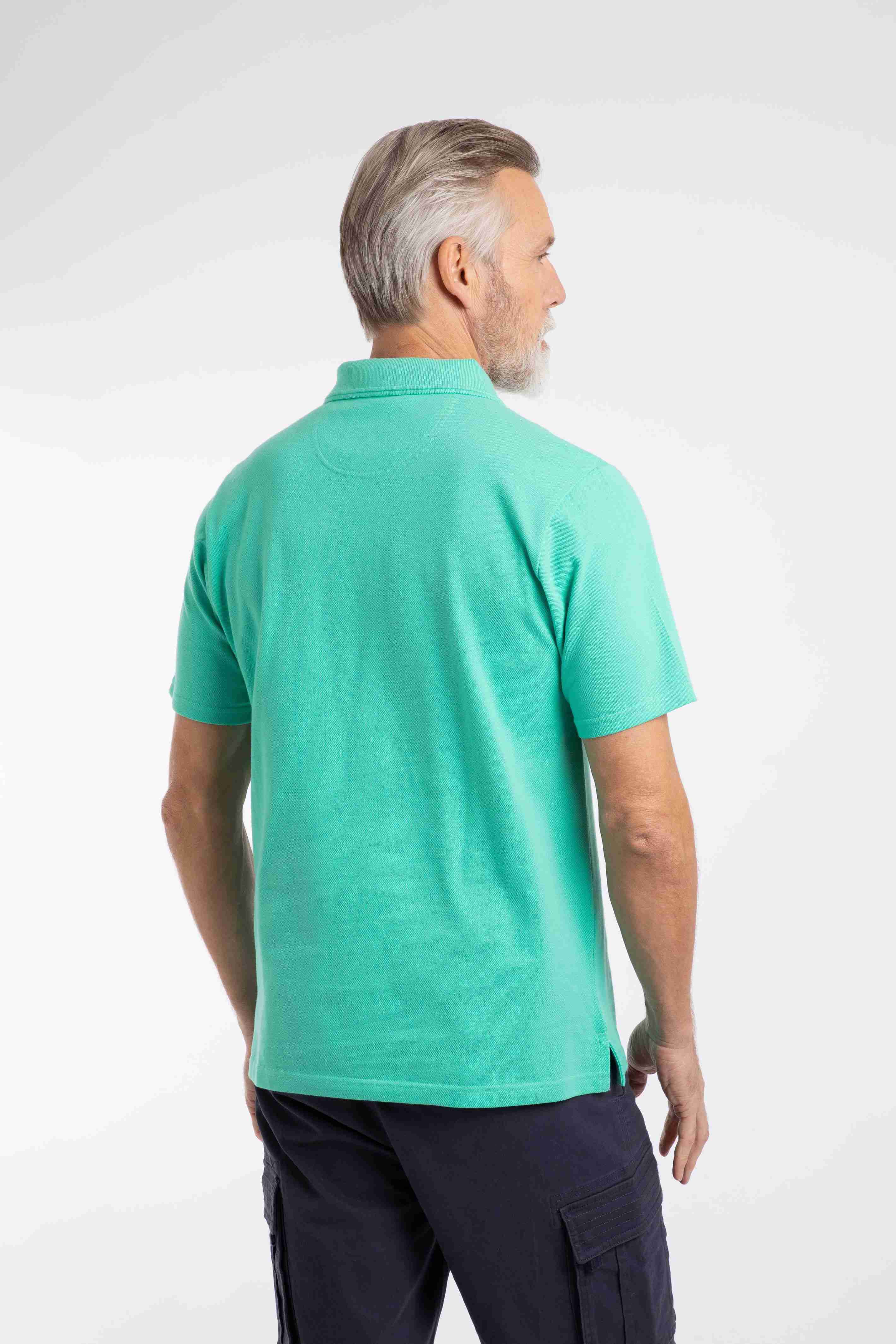 Giles Pique Polo Shirt Aqua Marine
