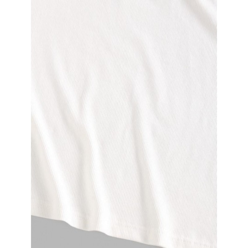 Raglan Sleeve Colorblock Ribbed T Shirt CL5770