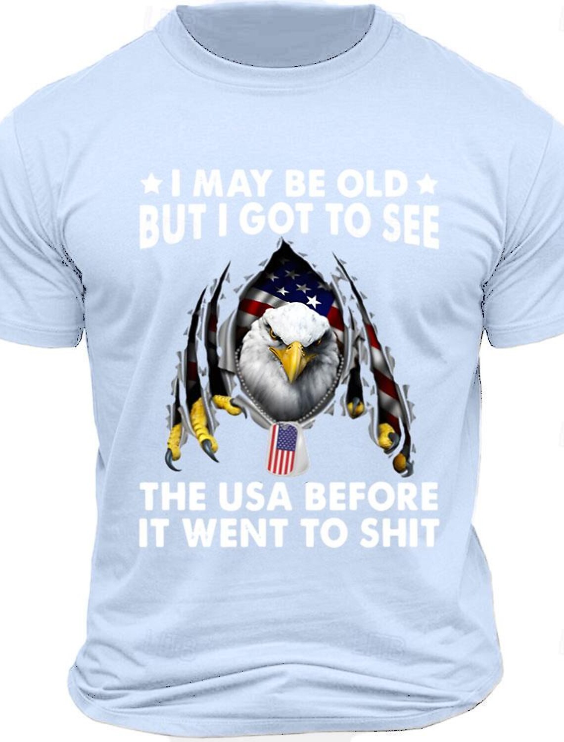 4th of July 2026 250th Memorial Day Men's Patriotic Patriot Veteran Crew Neck Short Sleeve T-Shirt Casual Sports Street