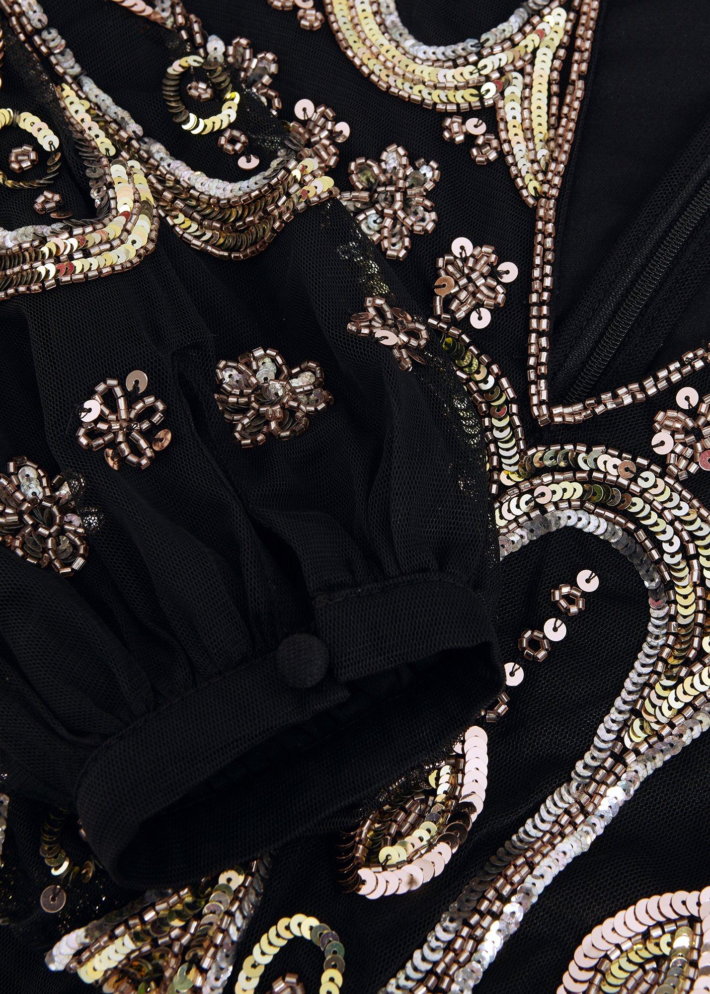 Petite Sasha Black Beaded Maxi Dress