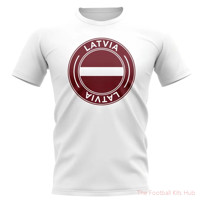 Latvia Football Badge T-Shirt (White)