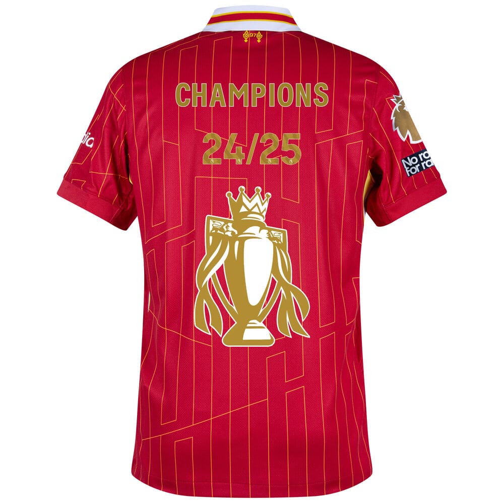 Liverpool Home Kids Edition Team Jersey 2024-25 Edition Winners Trophy