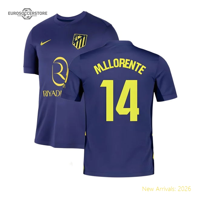 Excellent 2025-2026 Atletico Madrid Away Jersey (mllorente 14)