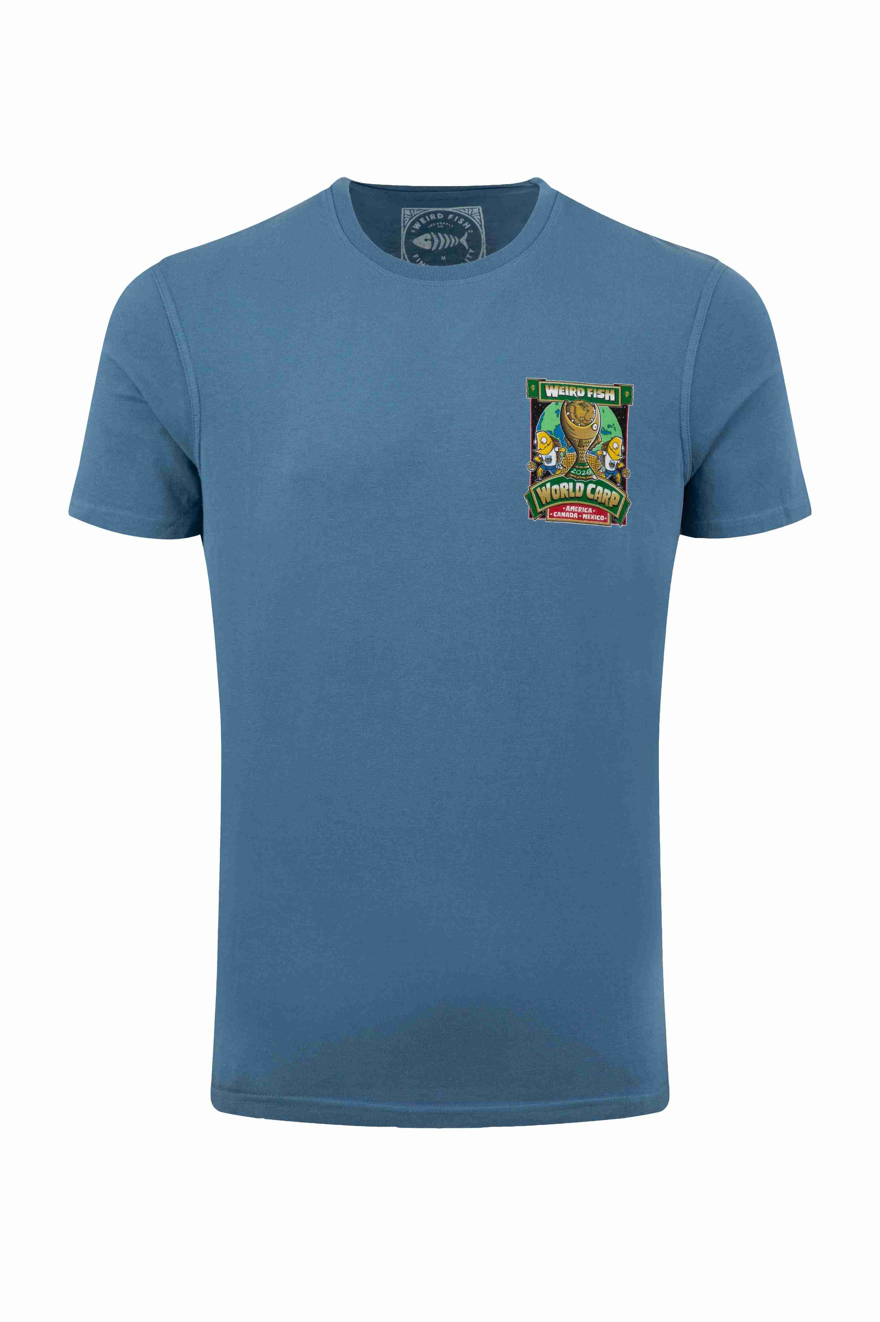 The World Carp 26 Back Print Artist T-Shirt Washed Blue