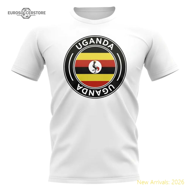 Premium-grade Uganda Football Badge T-shirt (white) - Supporter Edition