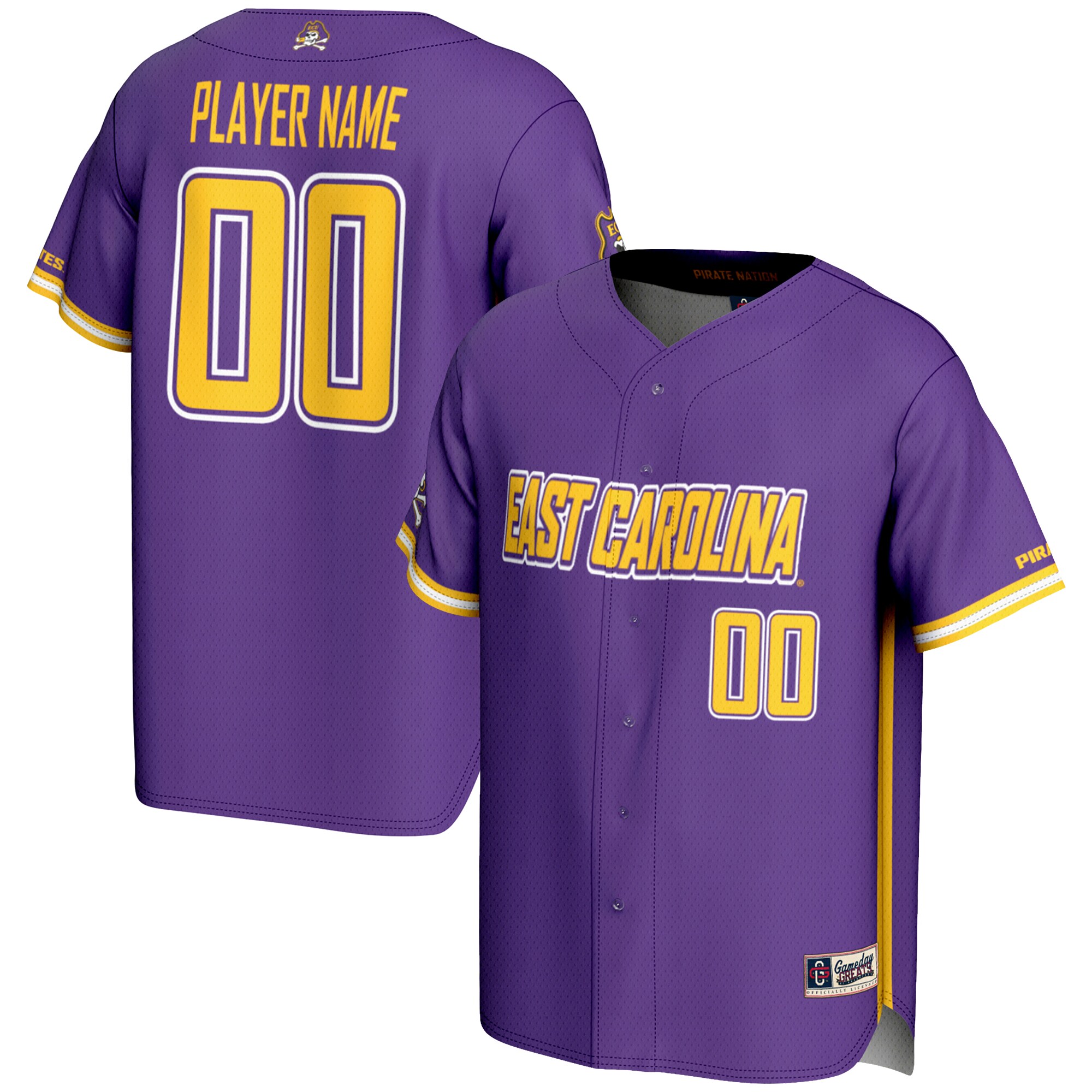 [DDG] ECU Pirates GameDay Greats NIL Pick-A-Player Lightweight Baseball Jersey - Purple