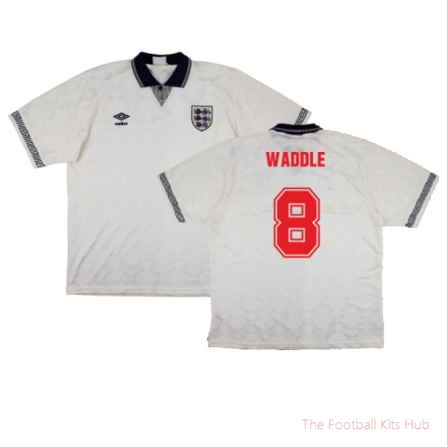 England 1990-92 Home Shirt (S) (Good) (Waddle 8)