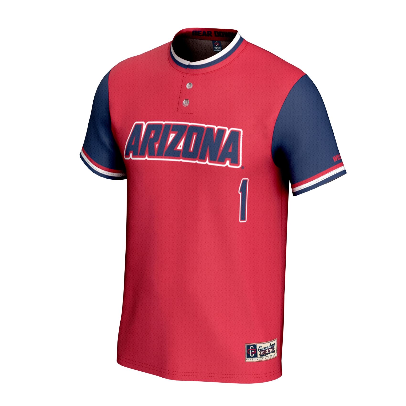 [DDG] Arizona Wildcats GameDay Greats Youth Lightweight Softball Fashion Jersey - Red