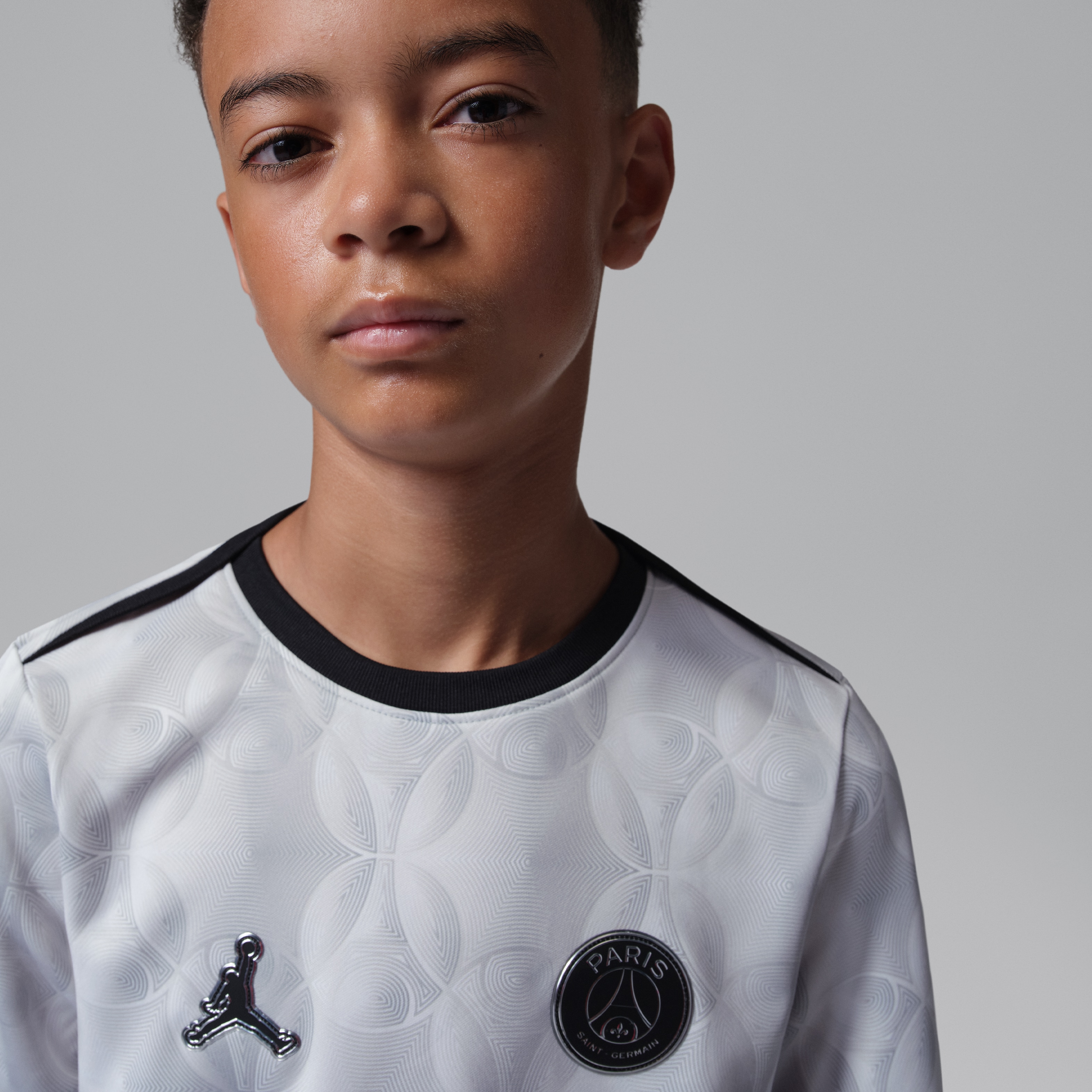 [LK] Paris Saint-Germain Youth Long Sleeve Pre-Match Dri-FIT Jersey Top - Gray
