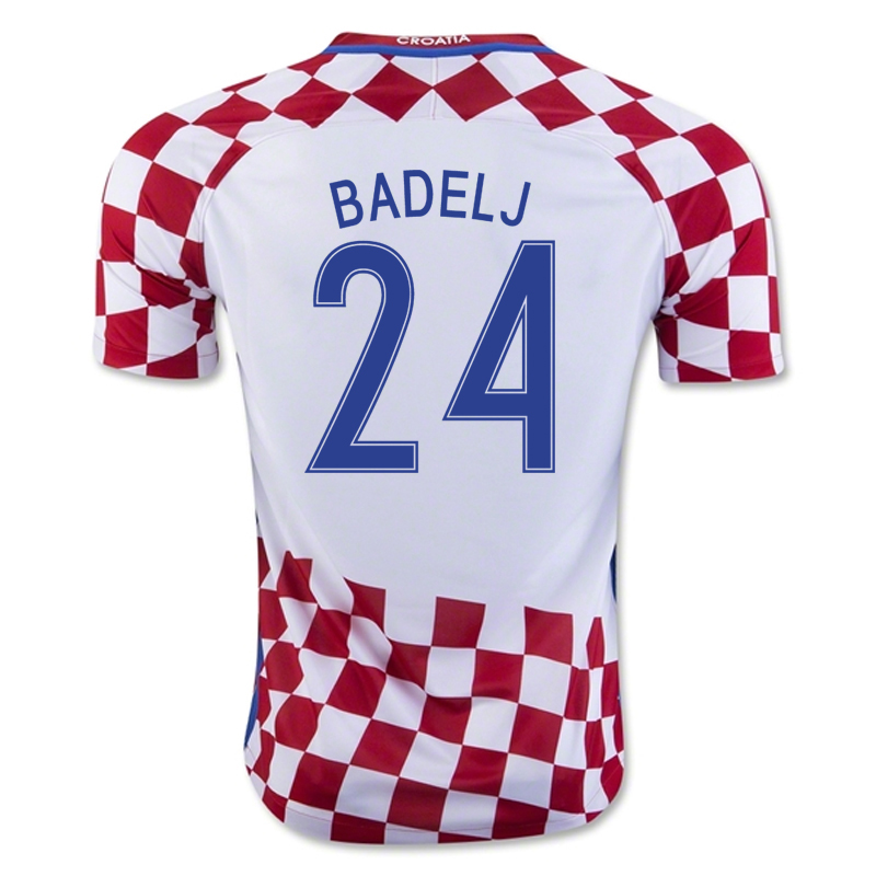 Advanced Fabric Croatia Home 2016 24 Badelj Soccer Jersey Shirt
