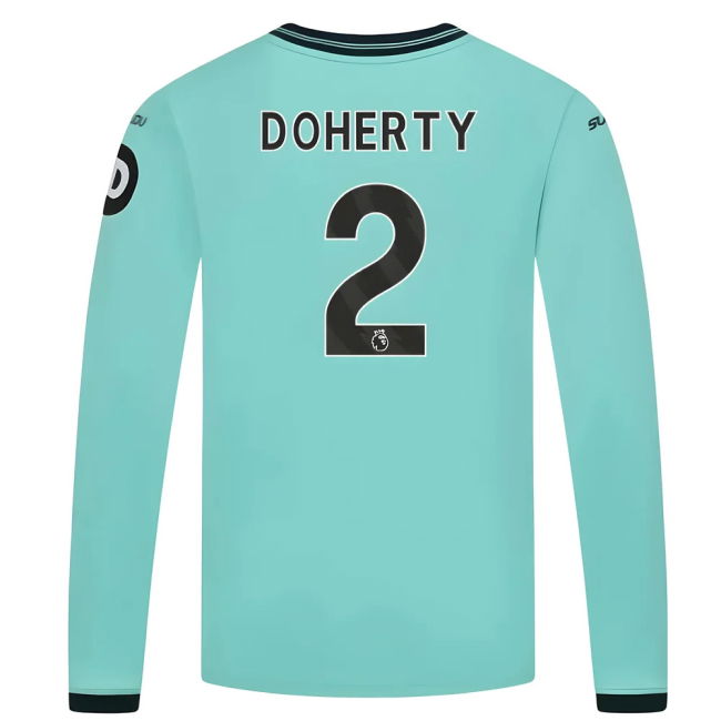 2025-2026 Wolves Long Sleeve Away Shirt (Kids) (Doherty 2)