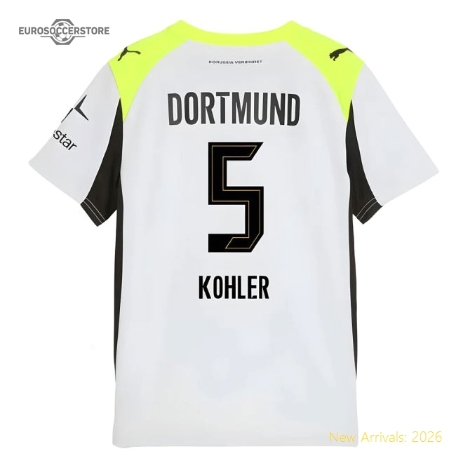 Fan-Favorite 2025-2026 Borussia Dortmund Away Shirt (Kids) (Kohler 5)
