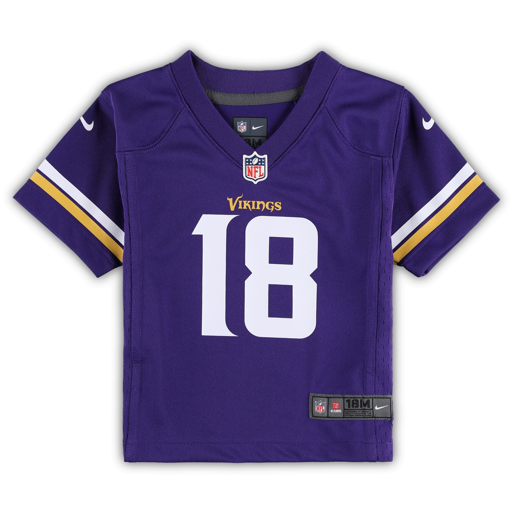 [SJH] Justin Jefferson #18 Minnesota Vikings Infant Team Player Game Jersey - Purple