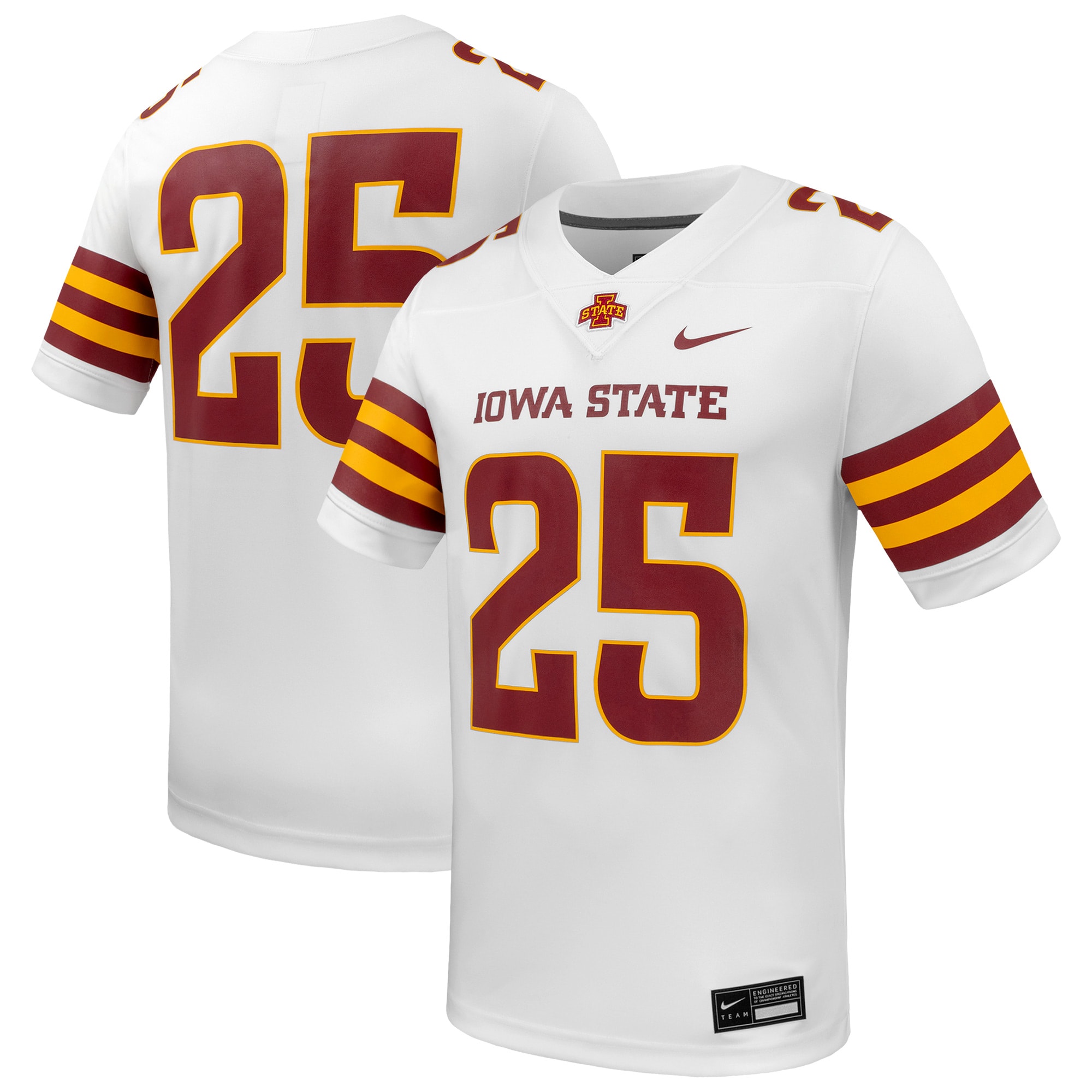 #25 Iowa State Cyclones Game 26/27 Football Jersey - White