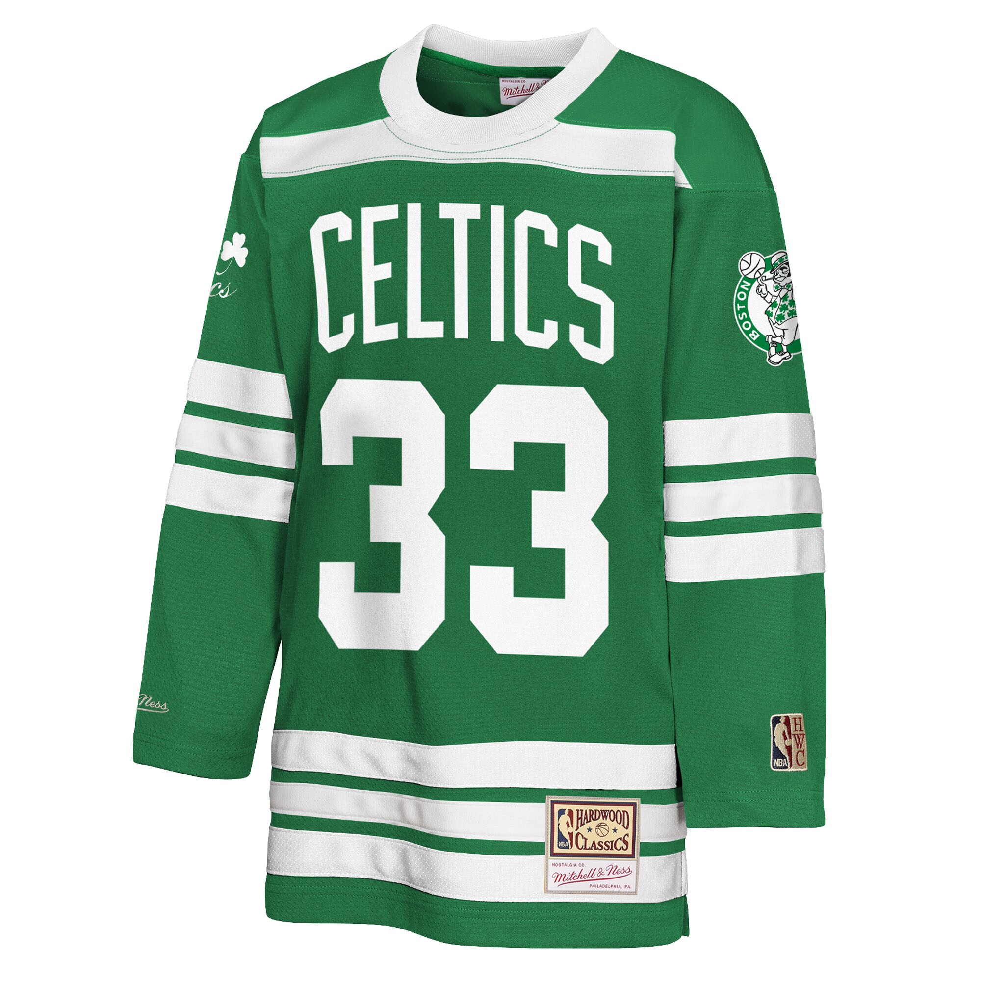 [LK] Larry Bird Boston Celtics Youth Maxxed Out 2.0 Fashion Hockey Jersey - Kelly Green